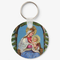 Virgin Mary and Baby Jesus Religious Keychain