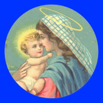 Virgin Mary and Baby Jesus Stickers
