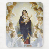 Virgin Mary and Jesus with angels Mousepads