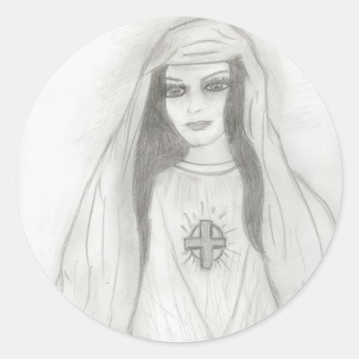 Virgin Mary Classic Round Sticker Zazzle