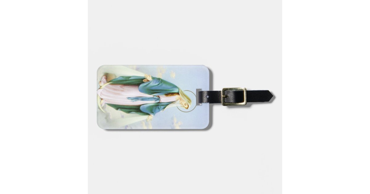 Virgin Mary Crescent Moon Luggage Tag Zazzle