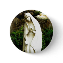 Virgin Mary Garden Statue Pin buttons