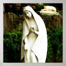 Virgin Mary Garden Statue Poster