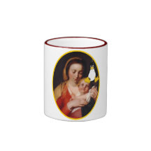 VIRGIN MARY JESUS LINUX TUX COFFEE MUGS