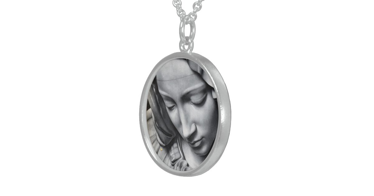 Virgin Mary Sterling Silver Pendant Necklace Zazzle