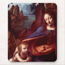 Virgin of the Rocks by Leonardo da Vinci Mousepads
