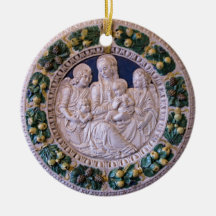 VIRGIN WITH CHILD AND SAINTS Round Blue Sapphire Ornament