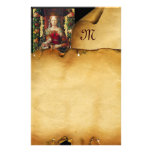 VIRGIN WITH CHILD Parchment Monogram Stationery Design