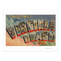 Virginia Beach, Virginia - Large Letter Scenes Postcard
