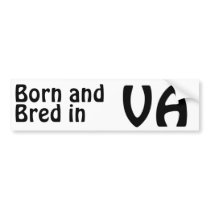 Virginia Bred (Bumper) Sticker bumper stickers