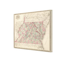 Virginia, Delaware, Maryland, and West Virginia Stretched Canvas Prints