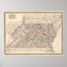 Virginia, Delaware, Maryland, and West Virginia Print