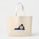 Virginia Flag Map Canvas Bags