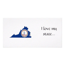 Virginia Flag Map Custom Photo Card