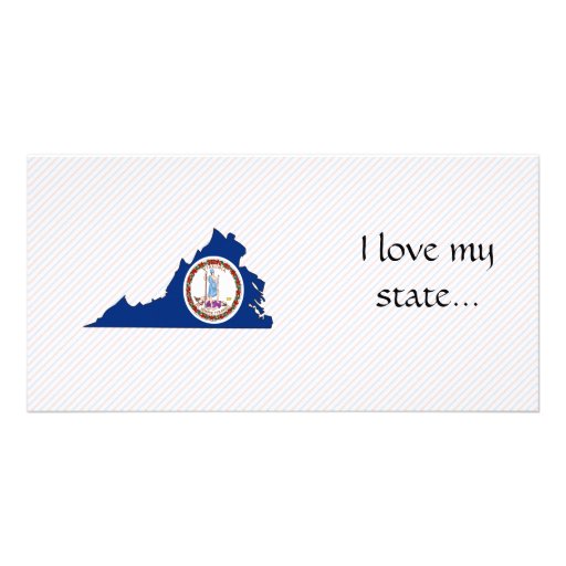 Virginia Flag Map Custom Photo Card