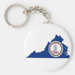 Virginia Flag Map Key Chain