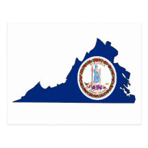 Virginia Flag Map Post Card