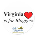 Virginia is for Bloggers 3 inch sticker by bkmcae Virginia is for Bloggers 3 inch sticker