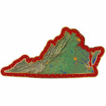 Virginia Map Christmas Ornament Cut Out photo sculptures