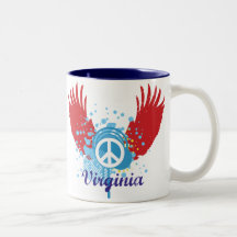 Virginia Peace Sign Mugs