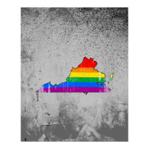 VIRGINIA PRIDE - DISTRESSED -.png Posters