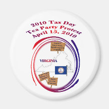 Virginia Tax Day Tea Party Protest Fridge Magnet