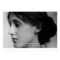 Virginia Woolf "Find Peace" Wisdom Quote Gifts postcards