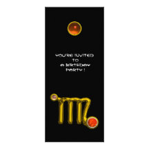VIRGO AGATE ,bright yellow orange grey black Custom Invitation
