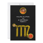 VIRGO AGATE MONOGRAM bright yellow orange black Personalized Invitation