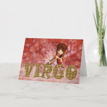 Virgo Birthday Card cute little girl