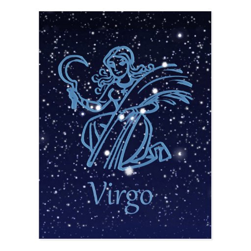 Virgo Constellation & Zodiac Sign With Stars Postcard 