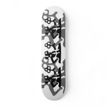 Virgo in black skate board deck