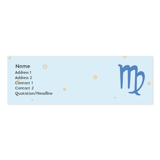 Virgo - Skinny Business Card Template (front side)
