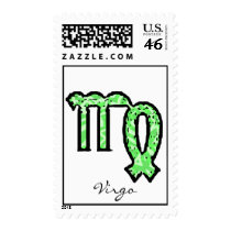 Virgo Symbol (style1_green) Postage postage by AstrologicalDesigns Virgo Symbol (style1_green) Postage postage