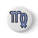 Virgo Symbol (style 1_blue) button by AstrologicalDesigns Virgo Symbol (style 1_blue) button