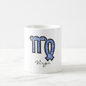 Virgo Symbol (style 1_blue) mug by AstrologicalDesigns Virgo Symbol (style 1_blue) mug