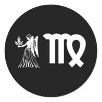 Virgo With Symbol Round Stickers