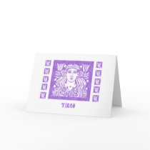 Virgo Woodcut Birthday Card by jereeb Virgo Woodcut Birthday Card