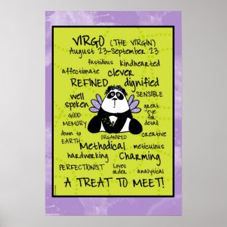 Virgo wordcloud poster print