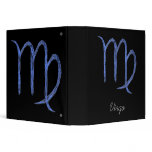Virgo. Zodiac Astrological Sign. Blue. binders