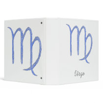 Virgo. Zodiac Astrological Sign. Blue. Vinyl Binders