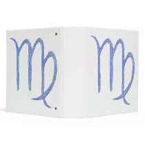 Virgo. Zodiac Astrological Sign. Blue. Vinyl Binder
