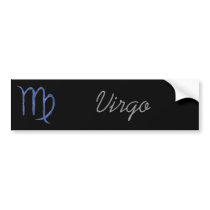 Virgo. Zodiac Astrological Sign. Blue. Bumper Sticker