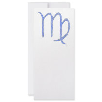 Virgo. Zodiac Astrological Sign. Blue. Custom Rack Card