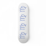 Virgo. Zodiac Astrological Sign. Blue. Skate Deck