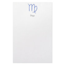 Virgo. Zodiac Astrological Sign. Blue. Personalized Stationery