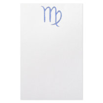 Virgo. Zodiac Astrological Sign. Blue. Customized Stationery