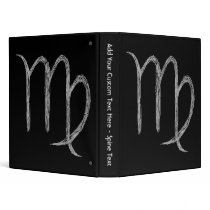 Virgo. Zodiac Astrology Sign. Black. Binders