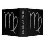 Virgo. Zodiac Astrology Sign. Black. binders
