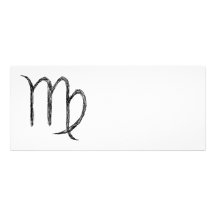 Virgo. Zodiac Astrology Sign. Black. Custom Announcement